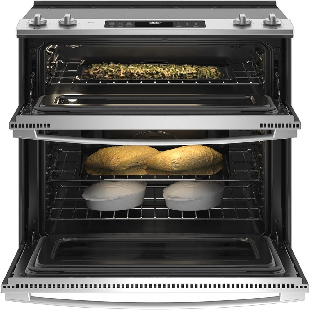 GE Appliances JSS86SPSS 30" 6.6 cu.ft. Stainless Steel Slide-In Electric Range with 5 Burners