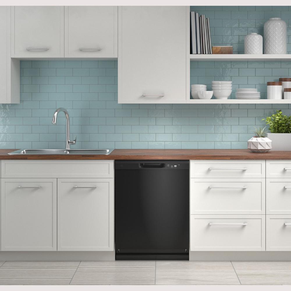 GE Appliances GDF450PGRBB GE Dishwasher with Front Controls Black