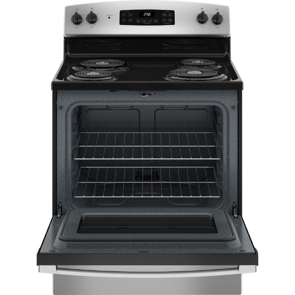 GE Appliances JB256RTSS GE 30" Free-Standing Electric Range - Stainless Steel/Black