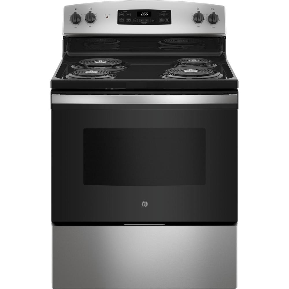 GE Appliances JB256RTSS GE 30" Free-Standing Electric Range - Stainless Steel/Black