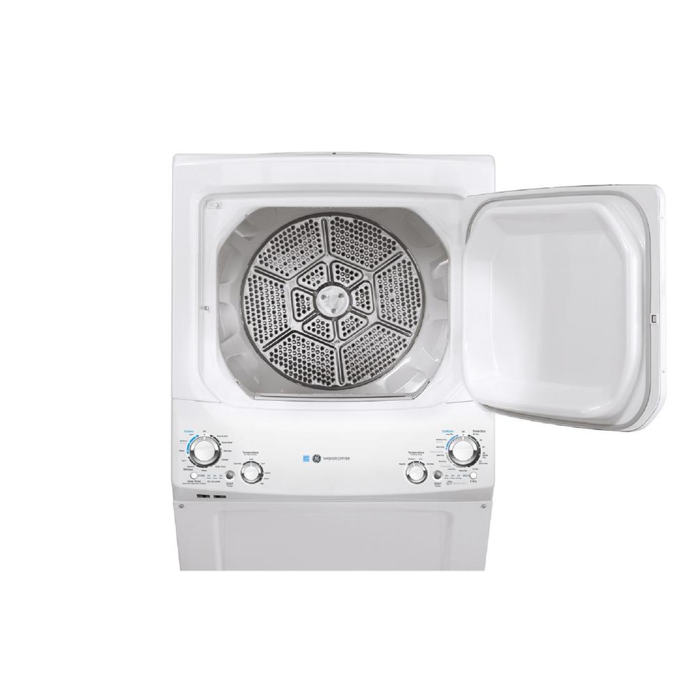 GE Appliances GUD27EESNWW GE Unitized Spacemaker ENERGY STAR 3.9 cu. ft. Capacity Washer and 5.9 cu. ft. Capacity Electric Dryer - White