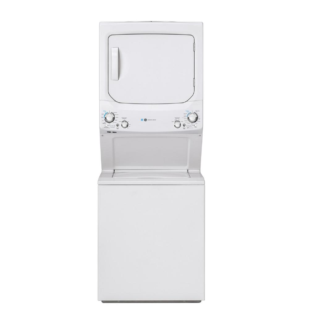 GE Appliances GUD27EESNWW GE Unitized Spacemaker ENERGY STAR 3.9 cu. ft. Capacity Washer and 5.9 cu. ft. Capacity Electric Dryer - White