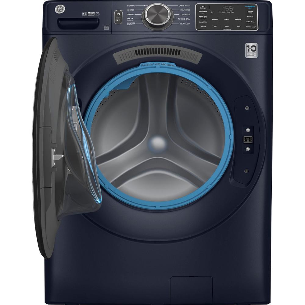GE Appliances GFW550SPRRS 4.8 cu. ft. Smart Front Load ENERGY STAR Washer with UltraFresh Vent System with OdorBlock and Sanitize with Oxi - Sapphire Blue