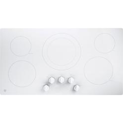 GE Appliances JP3036TLWW 36" Built-In Knob Control Electric Cooktop - White