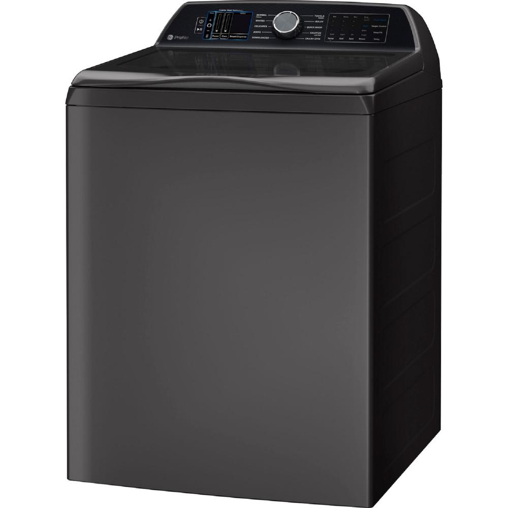 GE Appliances PTW905BPTDG GE Profile 5.3 cu. ft. Capacity Washer with Smarter Wash Technology and FlexDispense - Diamond Gray