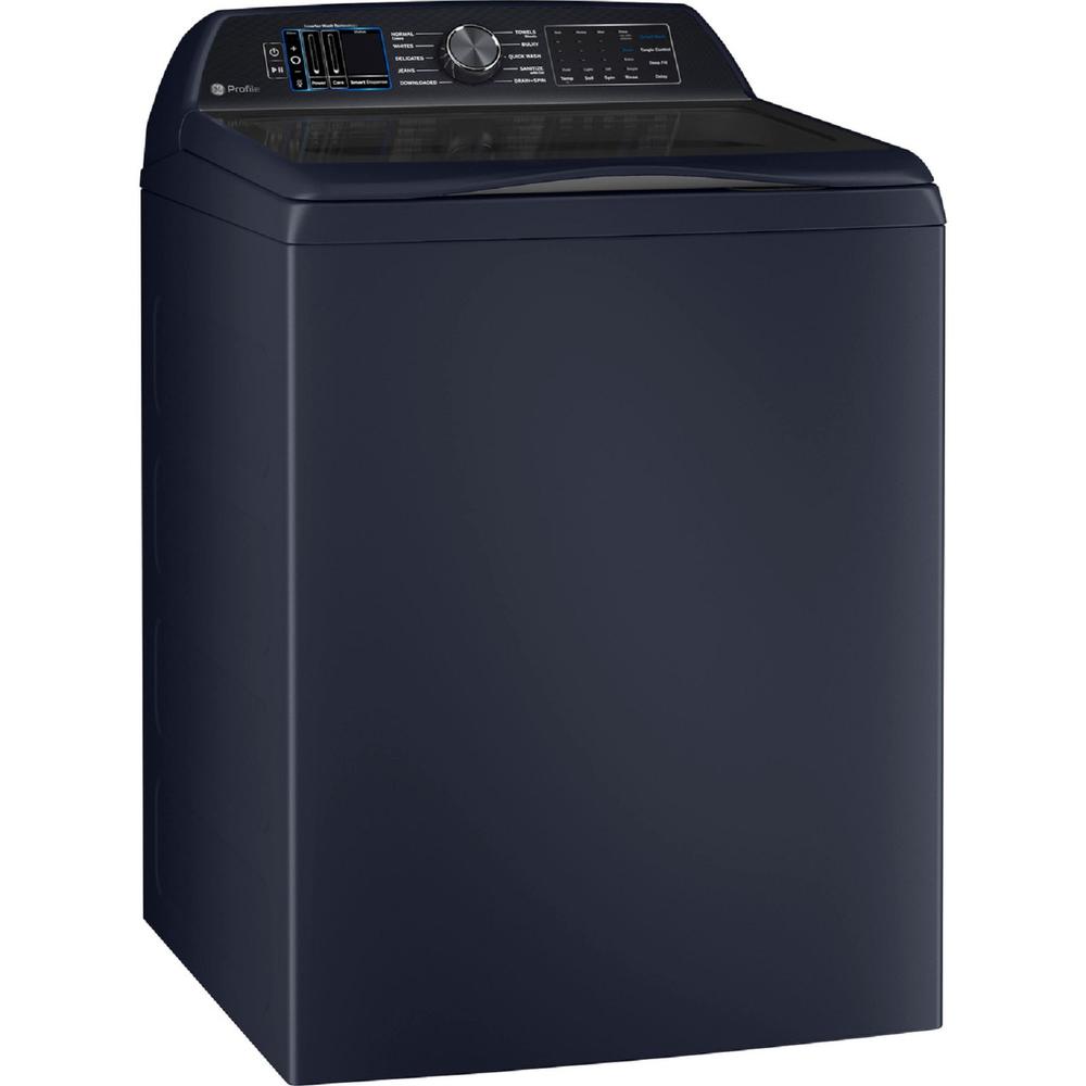 GE Appliances PTW905BPTRS GE Profile 5.3 cu. ft. Capacity Washer with Smarter Wash Technology and FlexDispense - Sapphire Blue