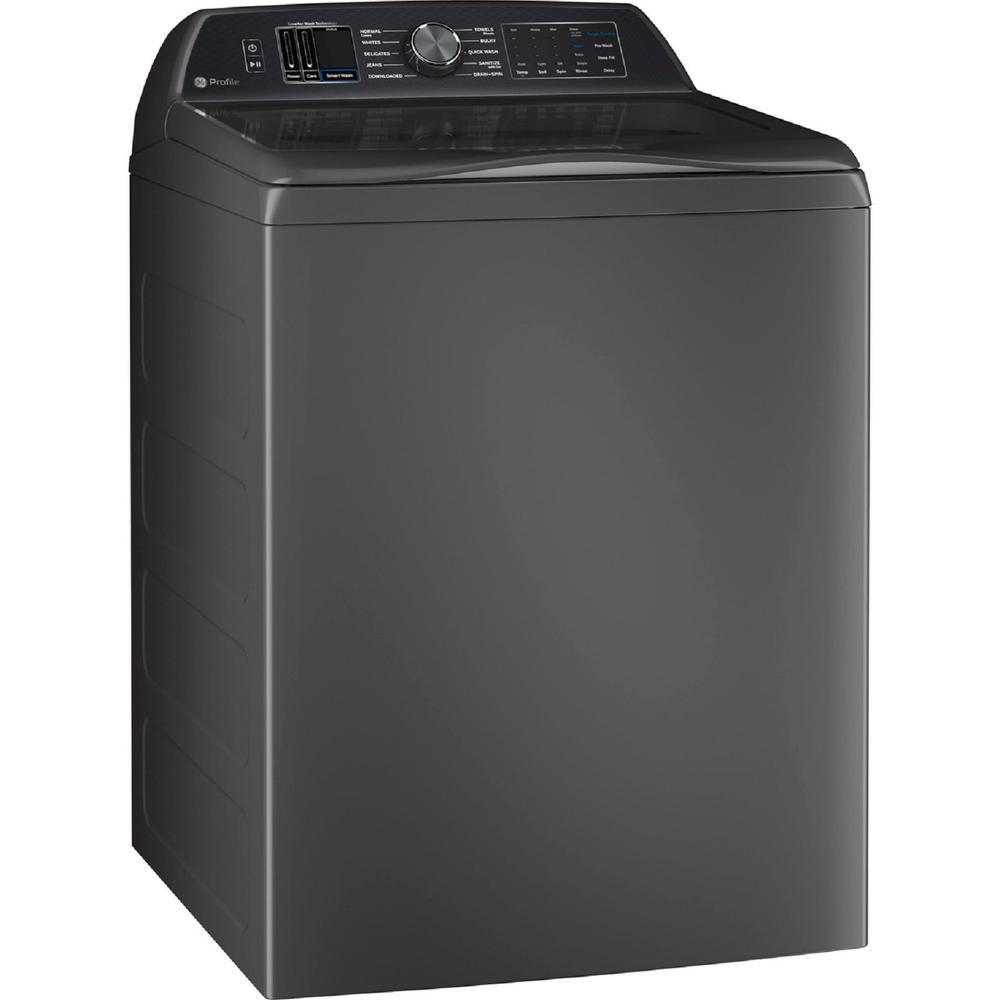 GE Appliances PTW705BPTDG GE Profile 5.3 cu. ft. Capacity Washer with Smarter Wash Technology and FlexDispense - Diamond Gray