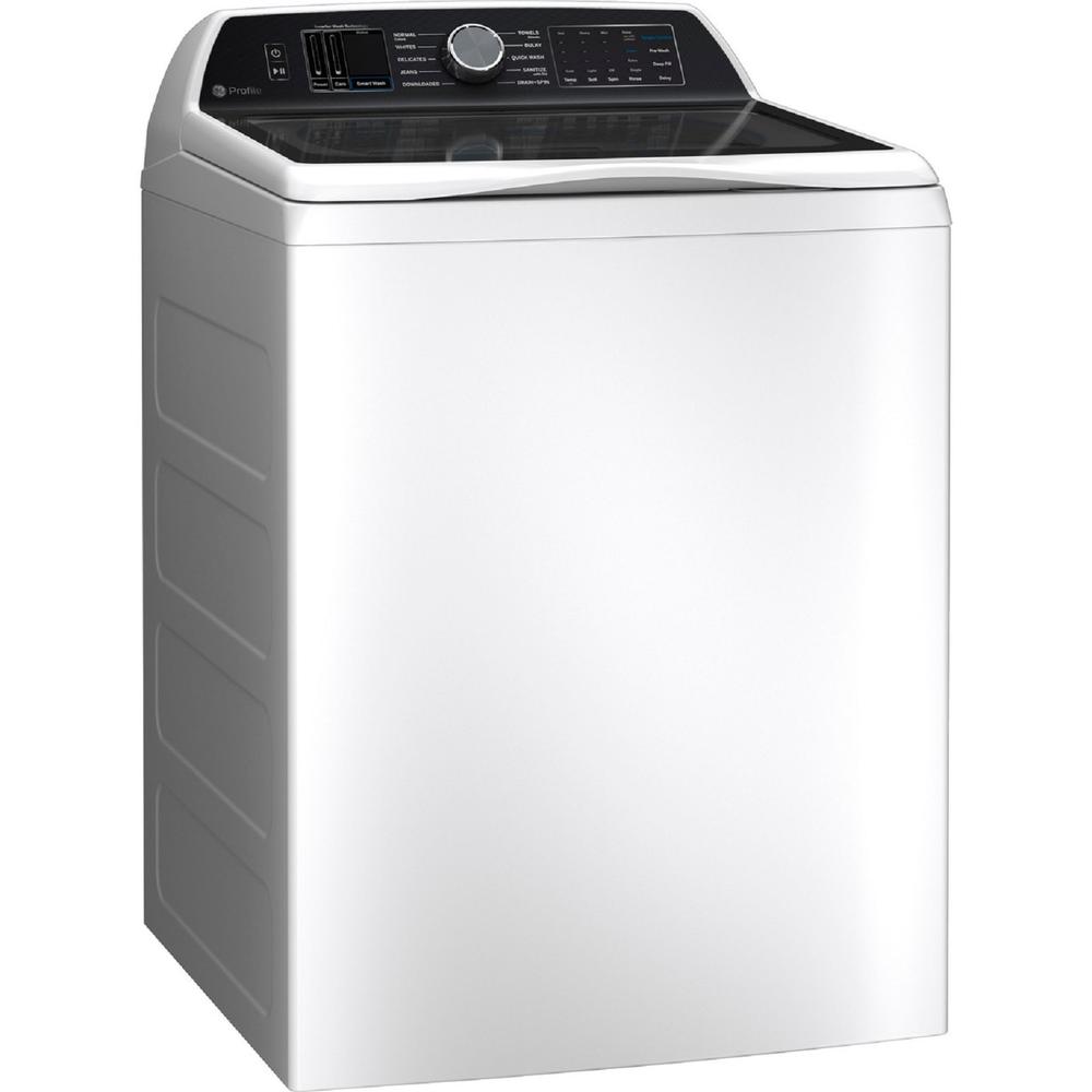 GE Appliances PTW705BSTWS GE Profile 5.3 cu. ft. Capacity Washer with Smarter Wash Technology and FlexDispense - White