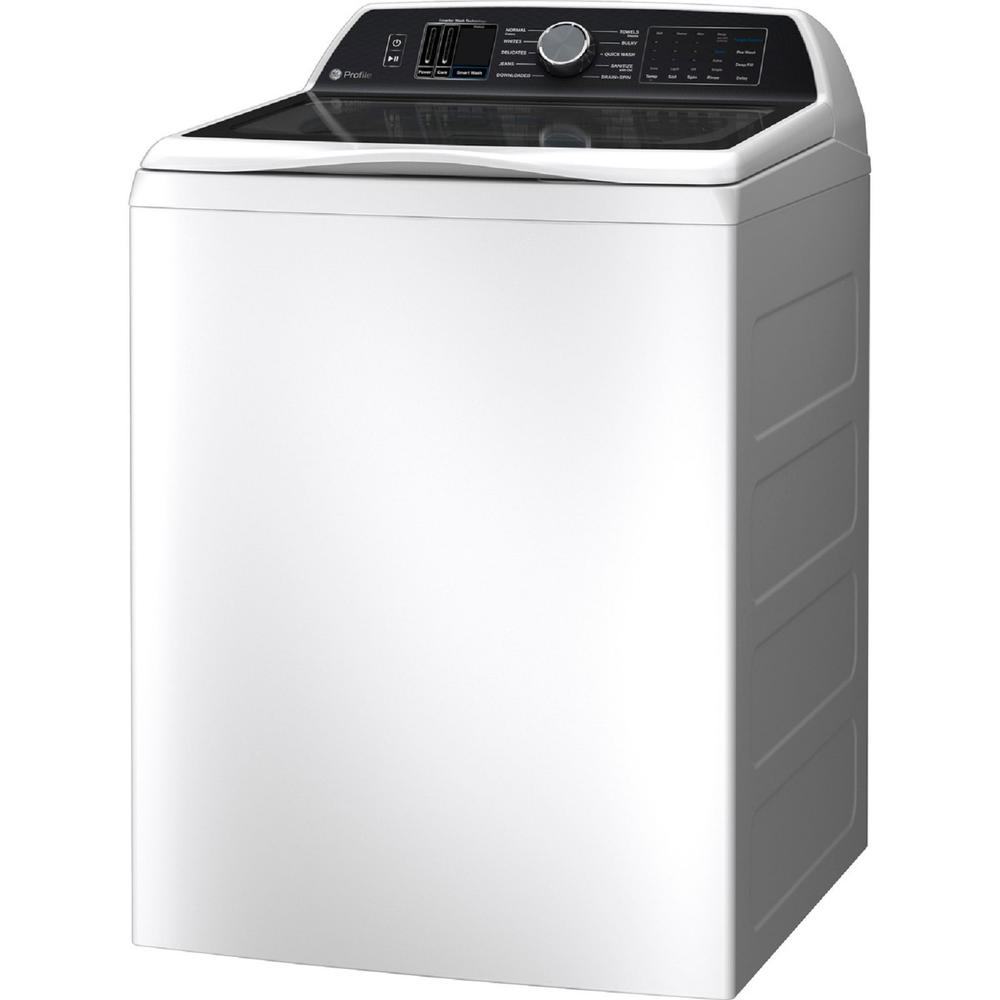 GE Appliances PTW700BSTWS GE Profile 5.4 cu. ft. Capacity Washer with Smarter Wash Technology and FlexDispense - White on White