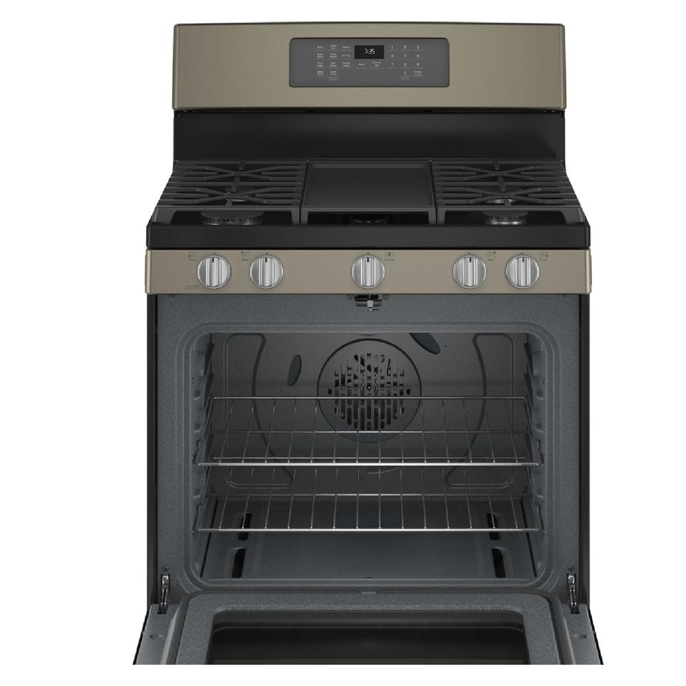 GE Appliances JGB735EPES 30" 5.0 cu.ft. Slate Gas Range with 5 Burners and Air Fryer