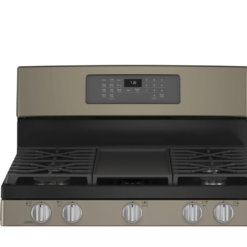 GE Appliances JGB735EPES 30" 5.0 cu.ft. Slate Gas Range with 5 Burners and Air Fryer
