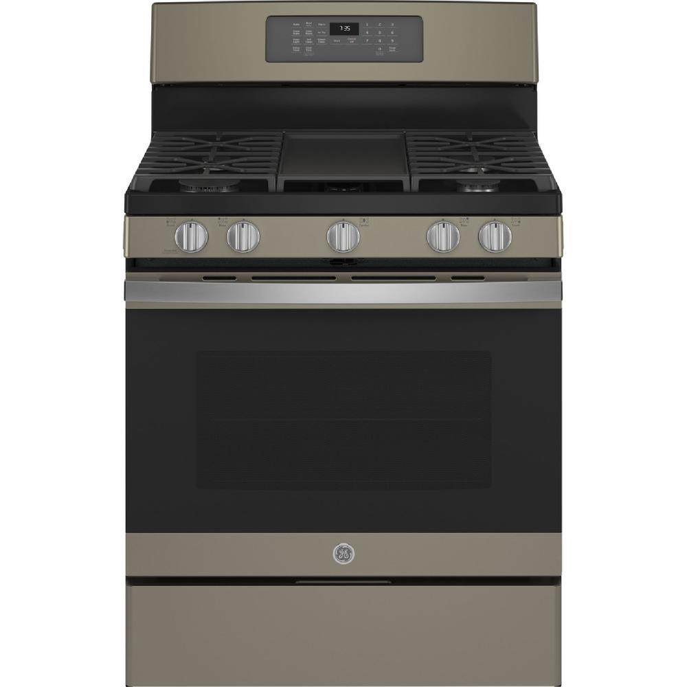 GE Appliances JGB735EPES 30" 5.0 cu.ft. Slate Gas Range with 5 Burners and Air Fryer