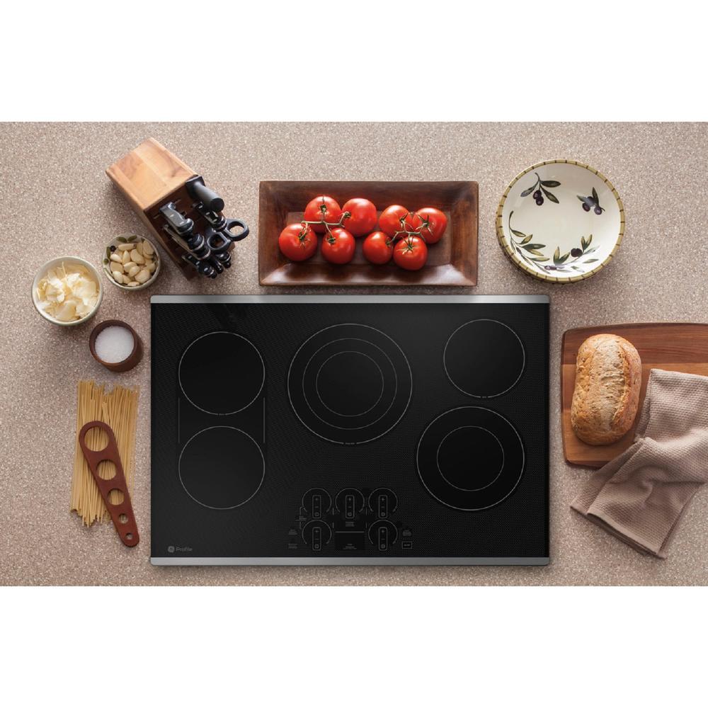 GE Appliances PEP9030STSS GE Profile 30" Built-In Touch Control Electric Cooktop - Stainless Steel on Black