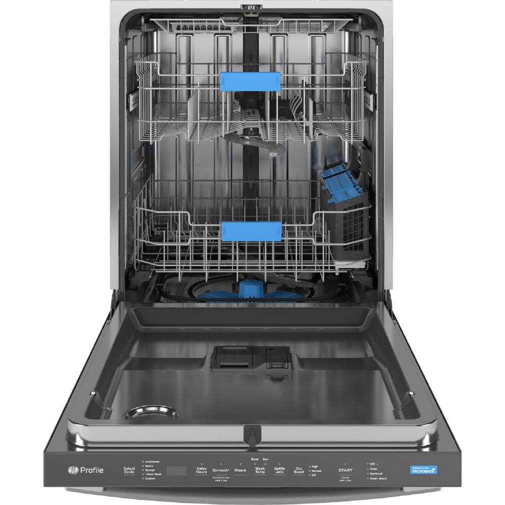 GE Appliances PDT715SYVFS Fingerprint Resistant Top Control Stainless Interior Dishwasher w/Microban Antimicrobial Protection w/Sanitize Cycle-Stainless