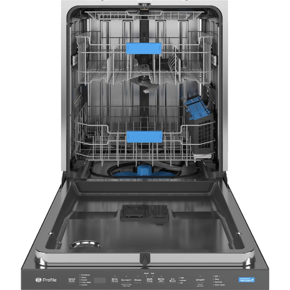 GE Appliances PDP715SYVFS Fingerprint Resistant Top Control Stainless Interior Dishwasher w/Microban Antimicrobial Protection w/Sanitize Cycle-Stainless