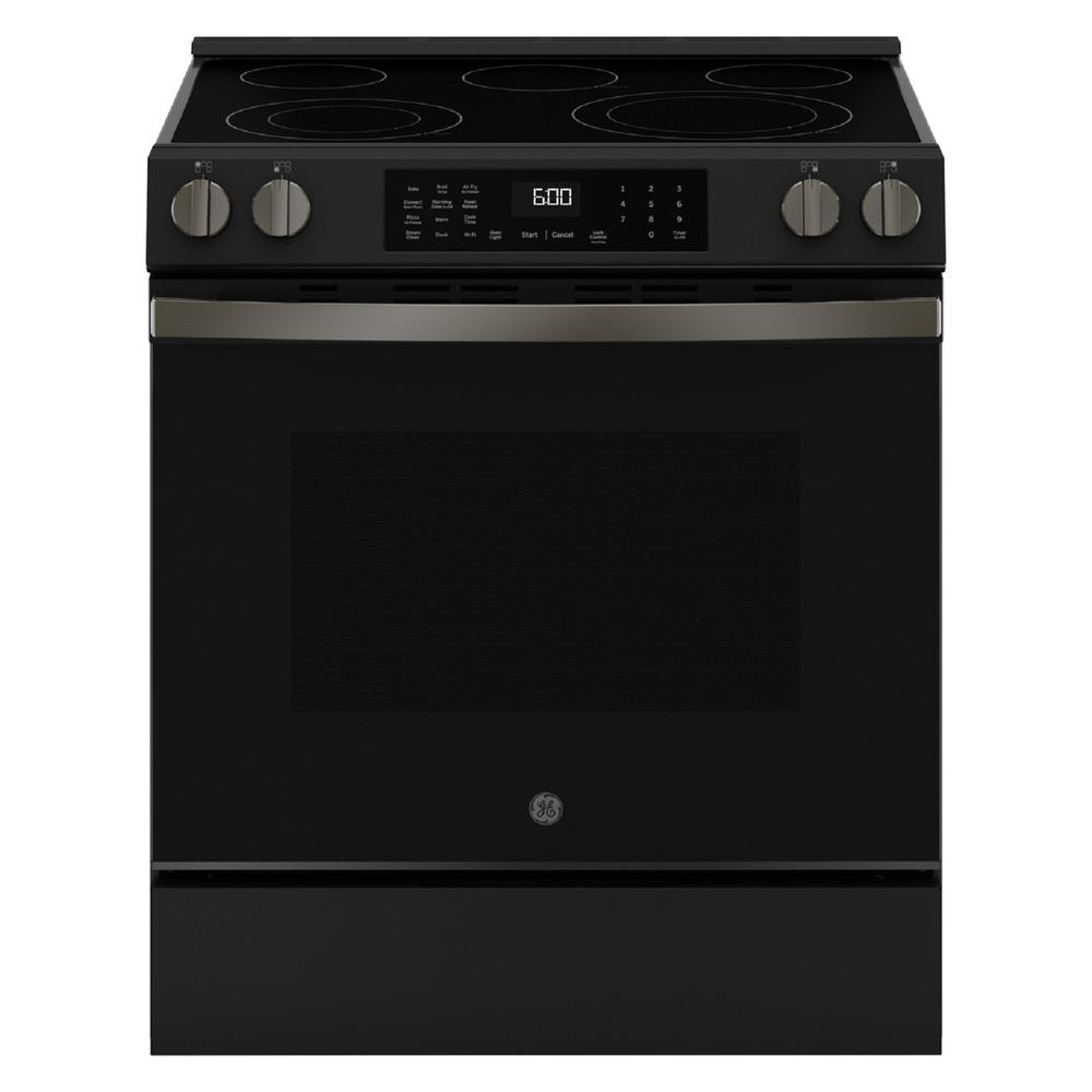 GE Appliances GRS600AVDS 30" Slide-In Electric Convection Range with No Preheat Air Fry and EasyWash™ Oven Tray - Fingerprint Resistant Black Slate