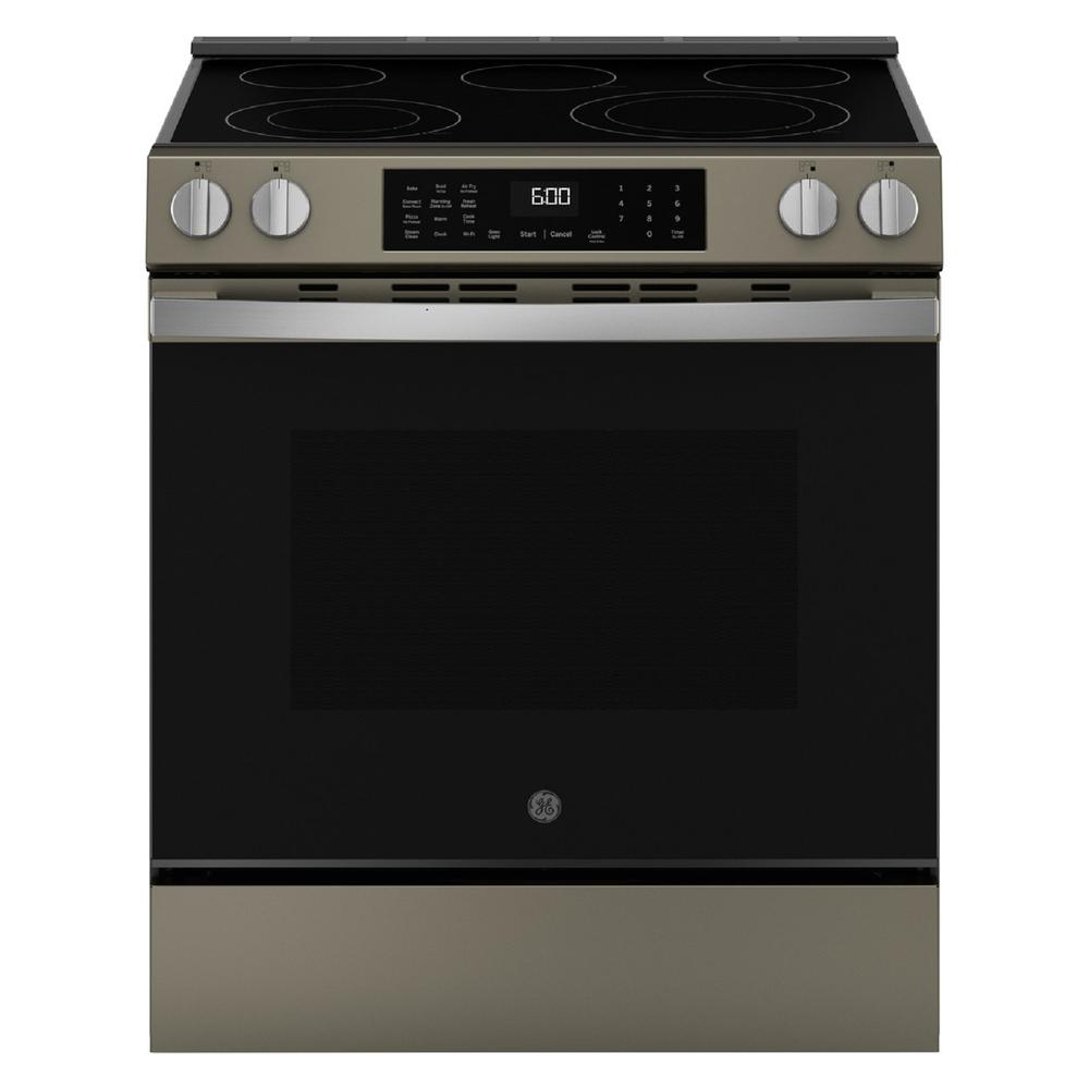 GE Appliances GRS600AVES 30" Slide-In Electric Convection Range with No Preheat Air Fry and EasyWash™ Oven Tray - Fingerprint Resistant Slate