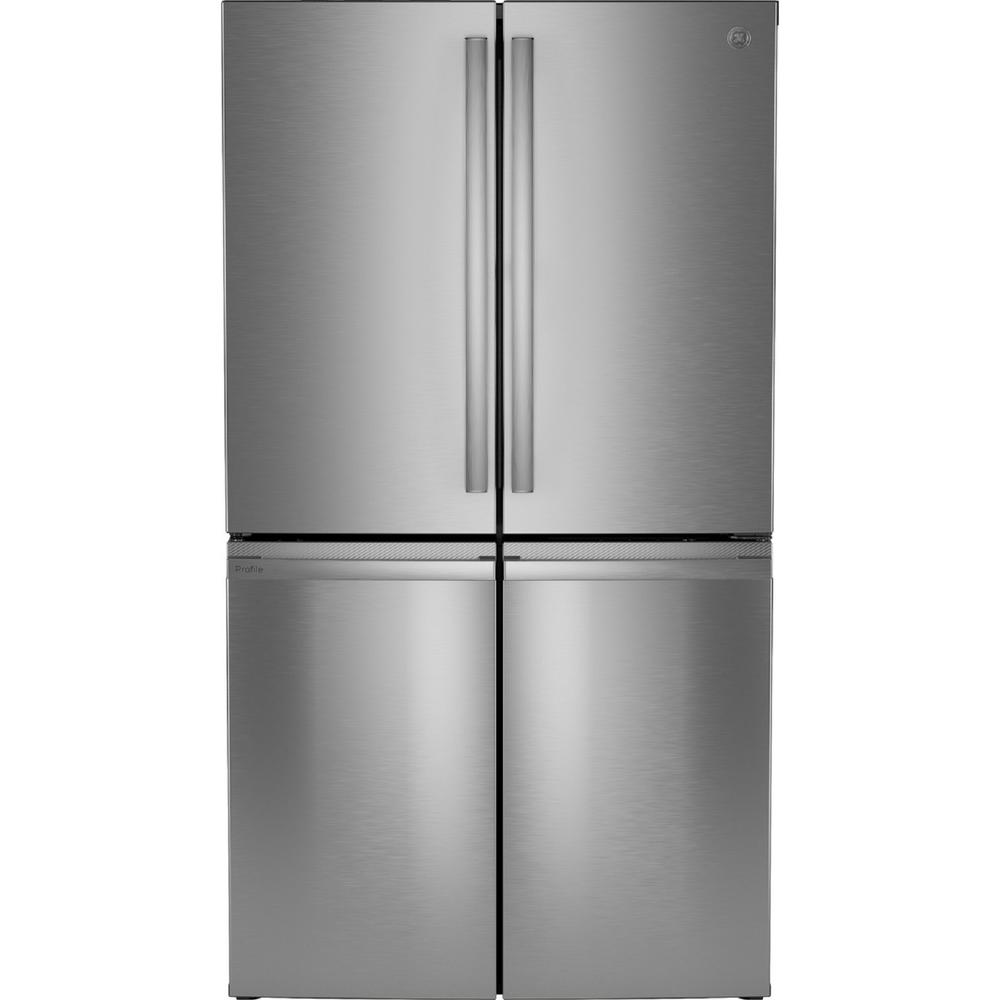 GE Appliances PAD28BYTFS Profile™ Series ENERGY STAR® 28.4 Cu. Ft. Quad-Door Refrigerator w/Dual-Dispense AutoFill Pitcher - Fingerprint Resist Stainless