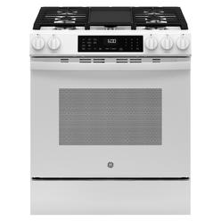 GE Appliances GGS600AVWW 30" Slide-In Front-Control Convection Gas Range with No Preheat Air Fry and EasyWash&#8482; Oven Tray - White