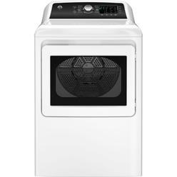 GE Appliances GTD58EBSVWS 7.4 cu. ft. Capacity Electric Dryer with Up To 120 ft. Venting and Sensor Dry - White with Matte Black Backsplash