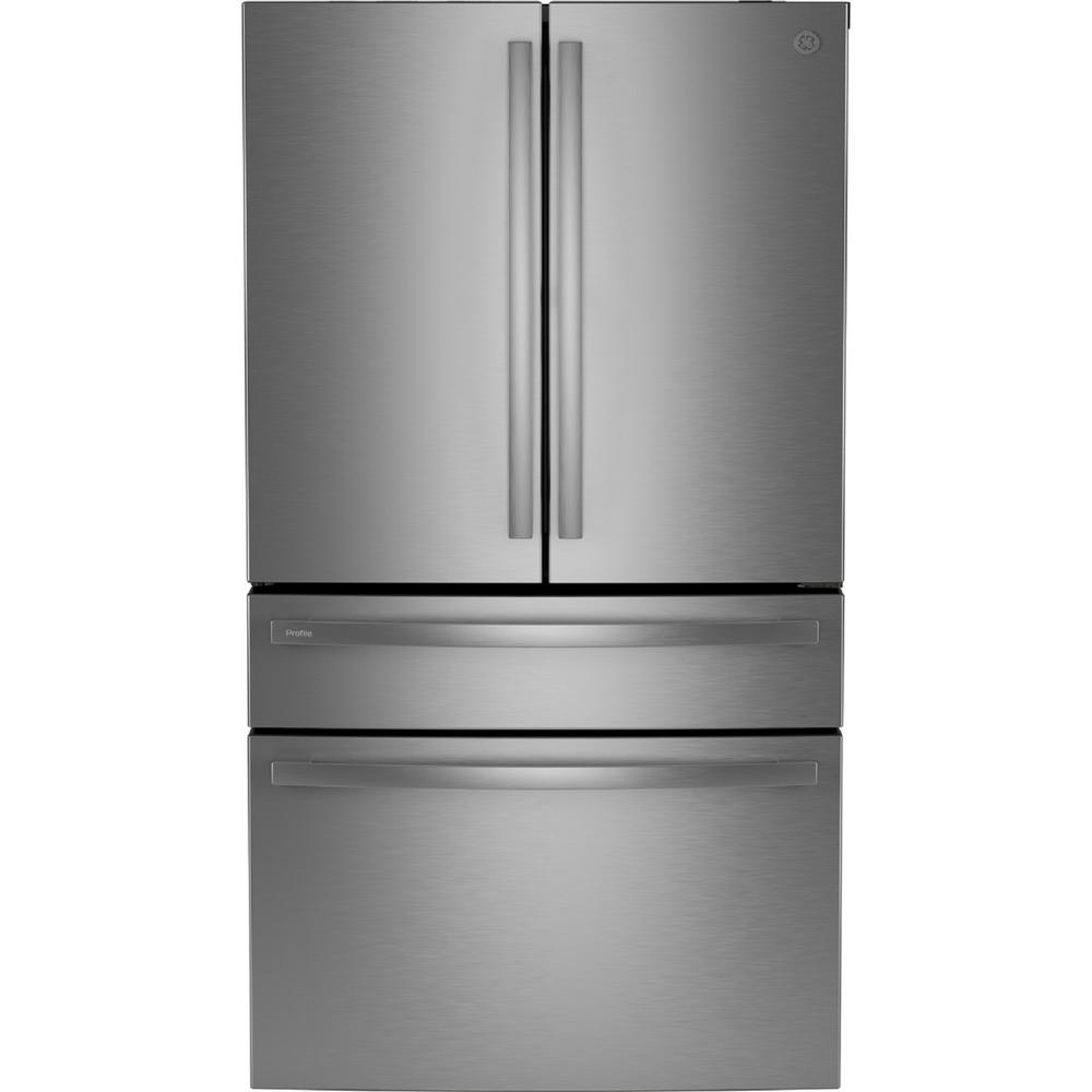 GE Appliances PGE29BYTFS ENERGY STAR® 28.7 Cu. Ft. Smart Fingerprint Resistant 4-Door French-Door Refrigerator w/Dual-Dispense AutoFill Pitcher-Stainless