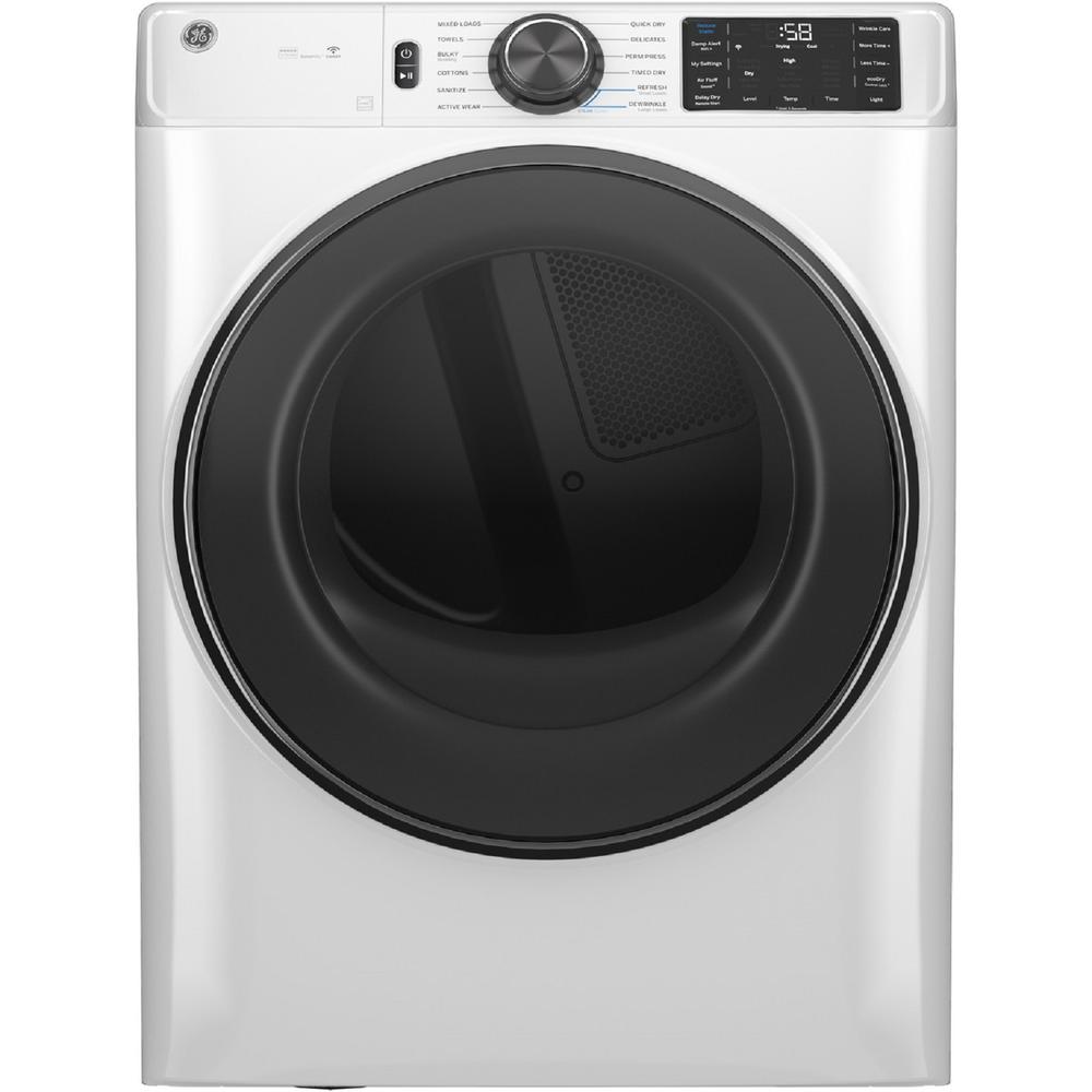 GE Appliances GFD65GSSVWW ENERGY STAR® 7.8 cu. ft. Capacity Smart Front Load Gas Dryer with Steam and Sanitize Cycle - White