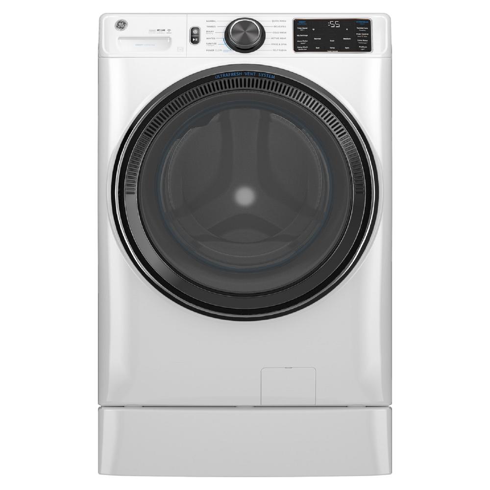 GE Appliances GFW655SSVWW 5.0 cu.ft. Capacity Smart Front Load Steam Washer with SmartDispense&#8482; UltraFresh Vent System with OdorBlock - White