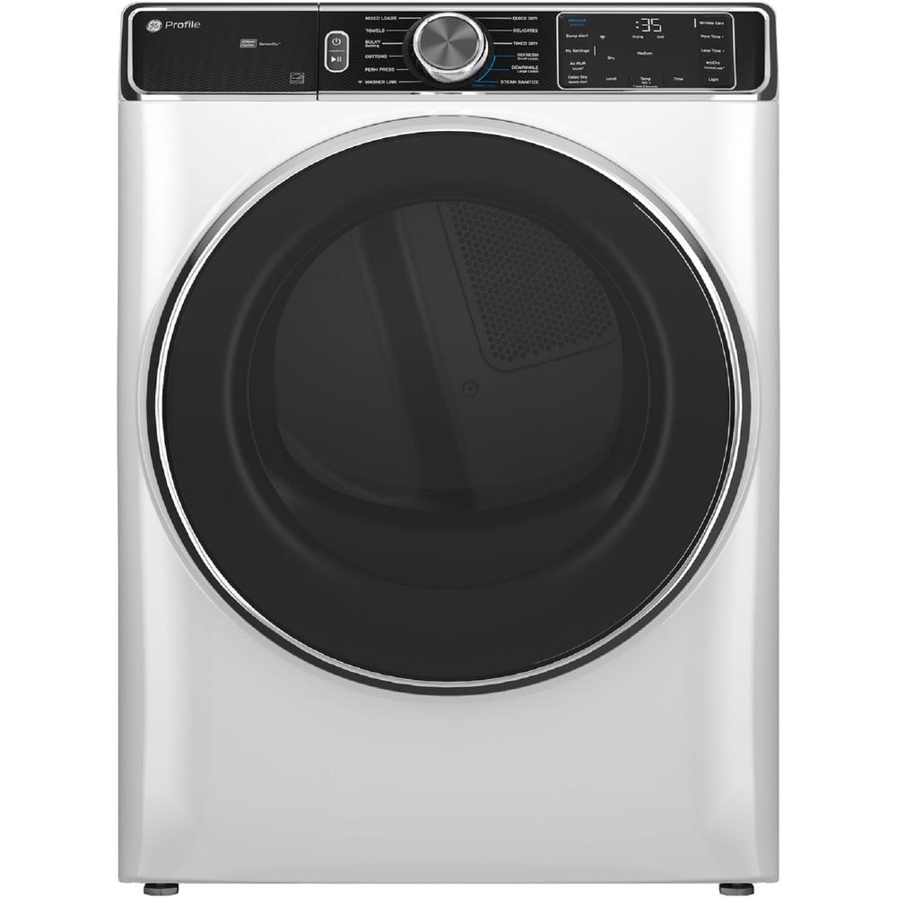 GE Appliances PFD87GSSVWW Profile™ 7.8 cu. ft. Capacity Smart Front Load Gas Dryer with Steam and Sanitize Cycle - White