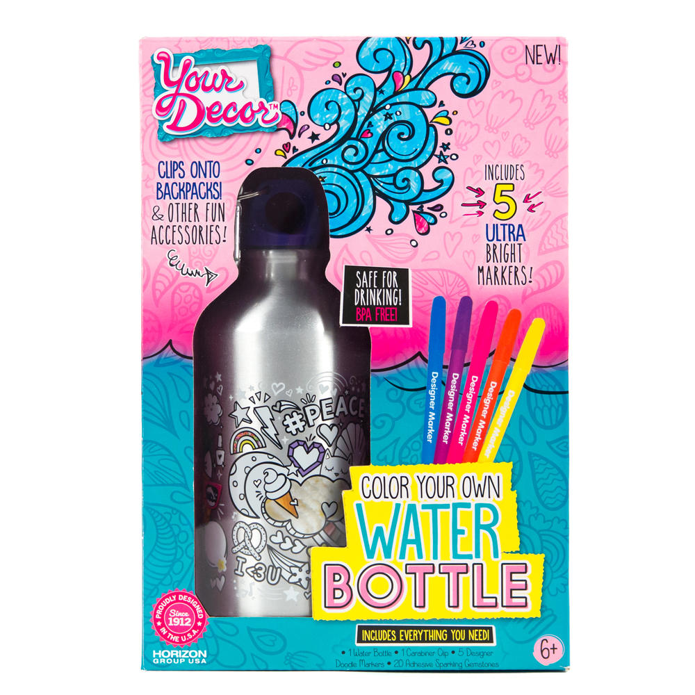Horizon Group USA Color Your Own Water Bottle Kit