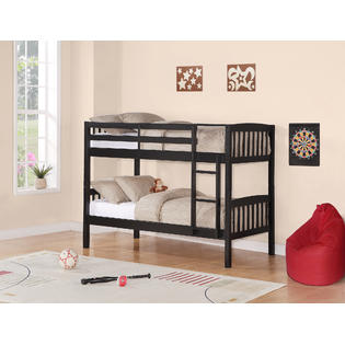 Dorel Belmont Twin Bunk Bed Black, Dorel Twin Bunk Bed