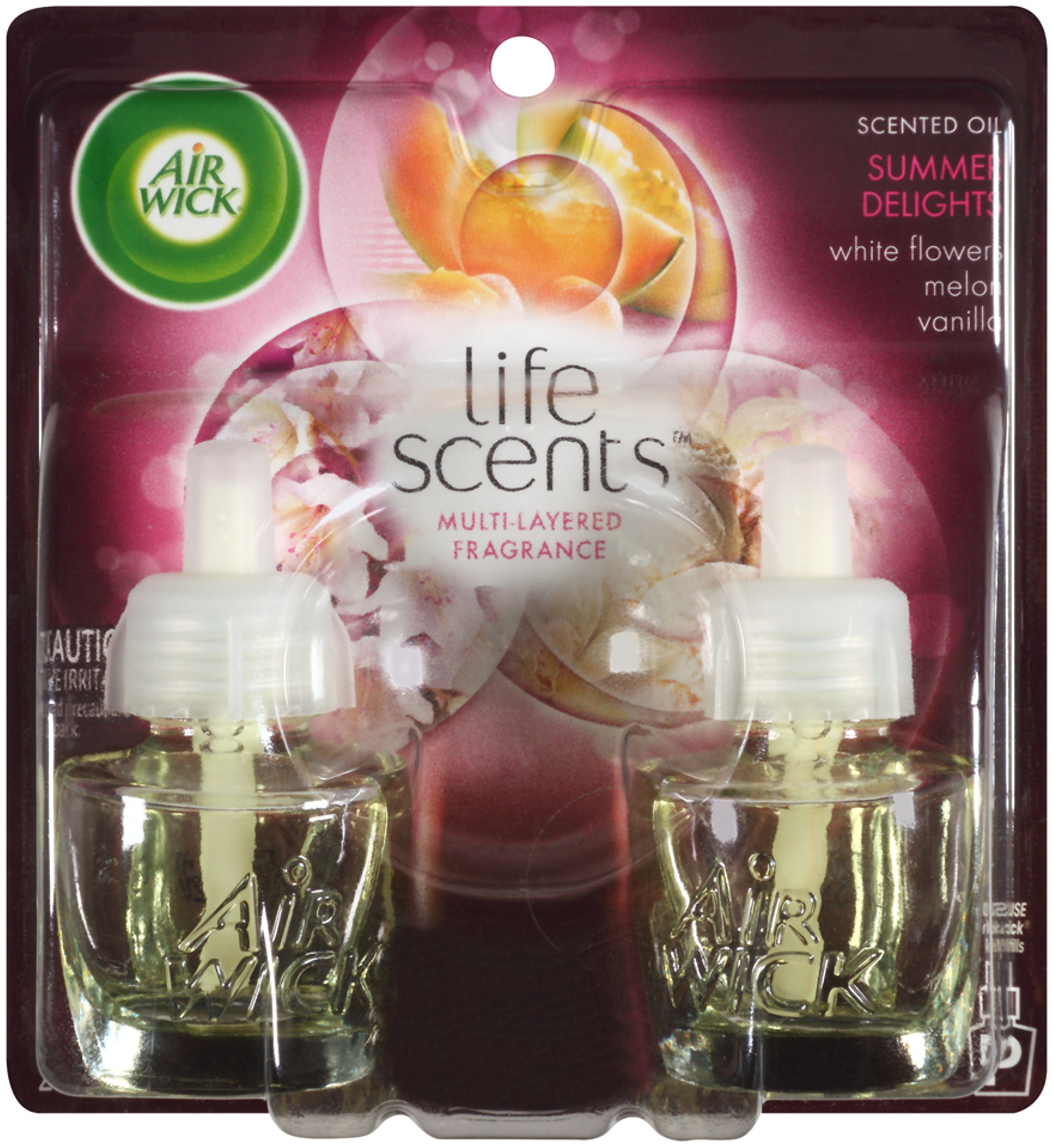 Airwick Life Scents Scented Oil Refills, Scented Oil Refills, Summer Delights, 2 - 0.67 fl oz (20 ml) refills [1.34 fl oz (40 ml)