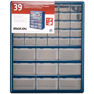 Stack On 18 Drawer Plastic Parts Cabinet With Removable Drawers