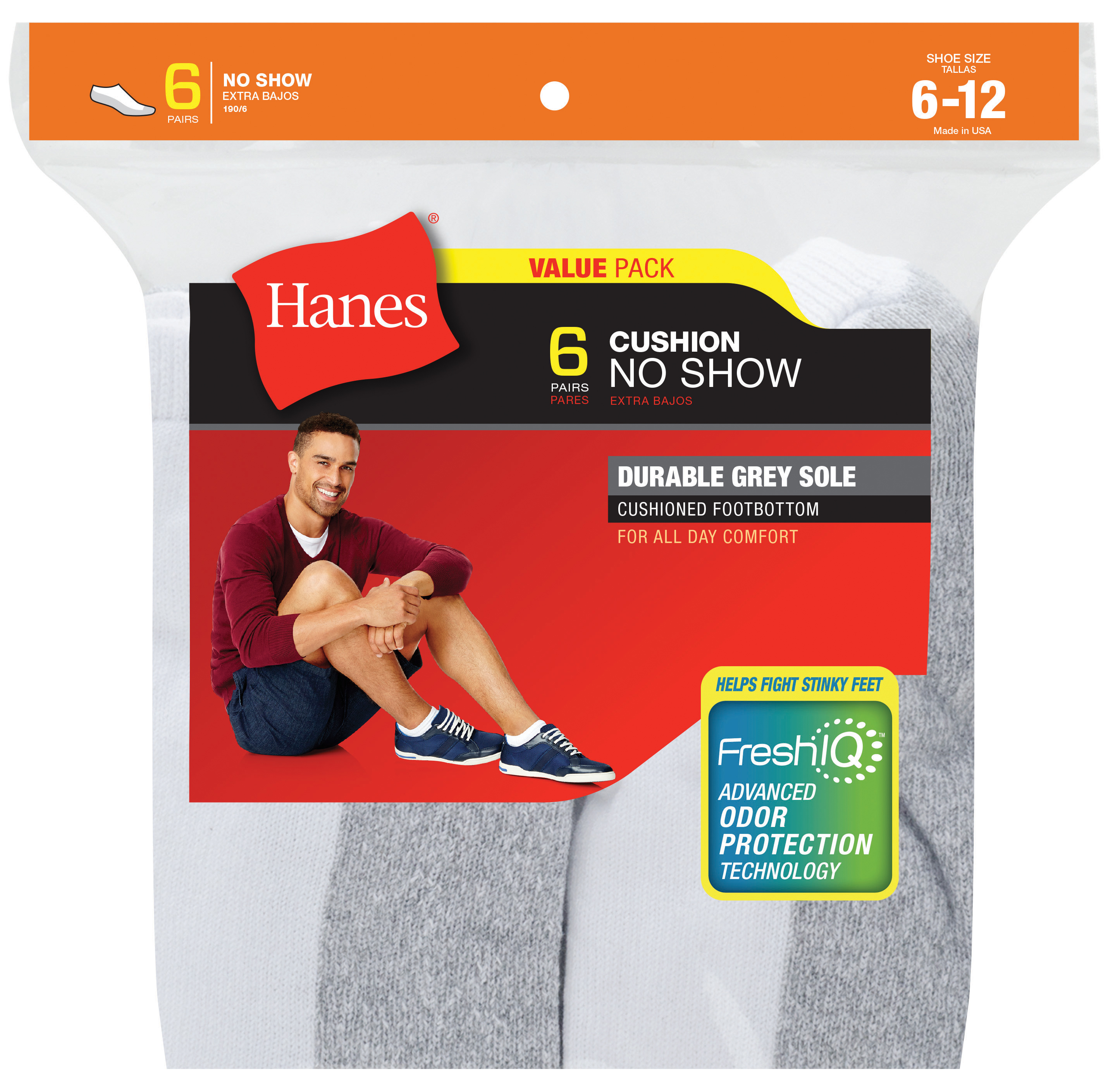 Hanes Mens Socks, Ultimate Crew, Ankle And No Show Original