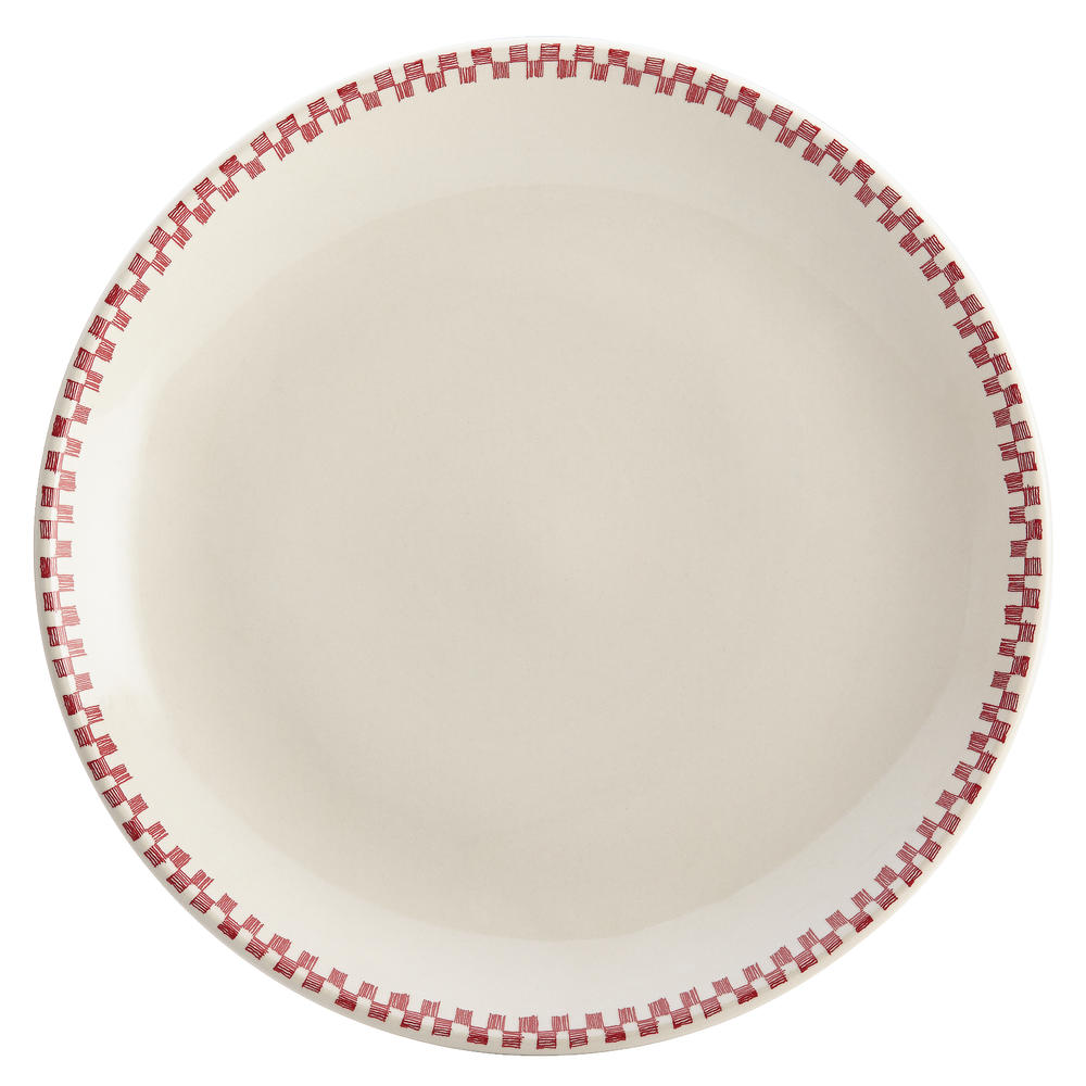 Bonjour Dinnerware Chanticleer Country 16-Piece Stoneware Dinnerware Set, Burgundy Red