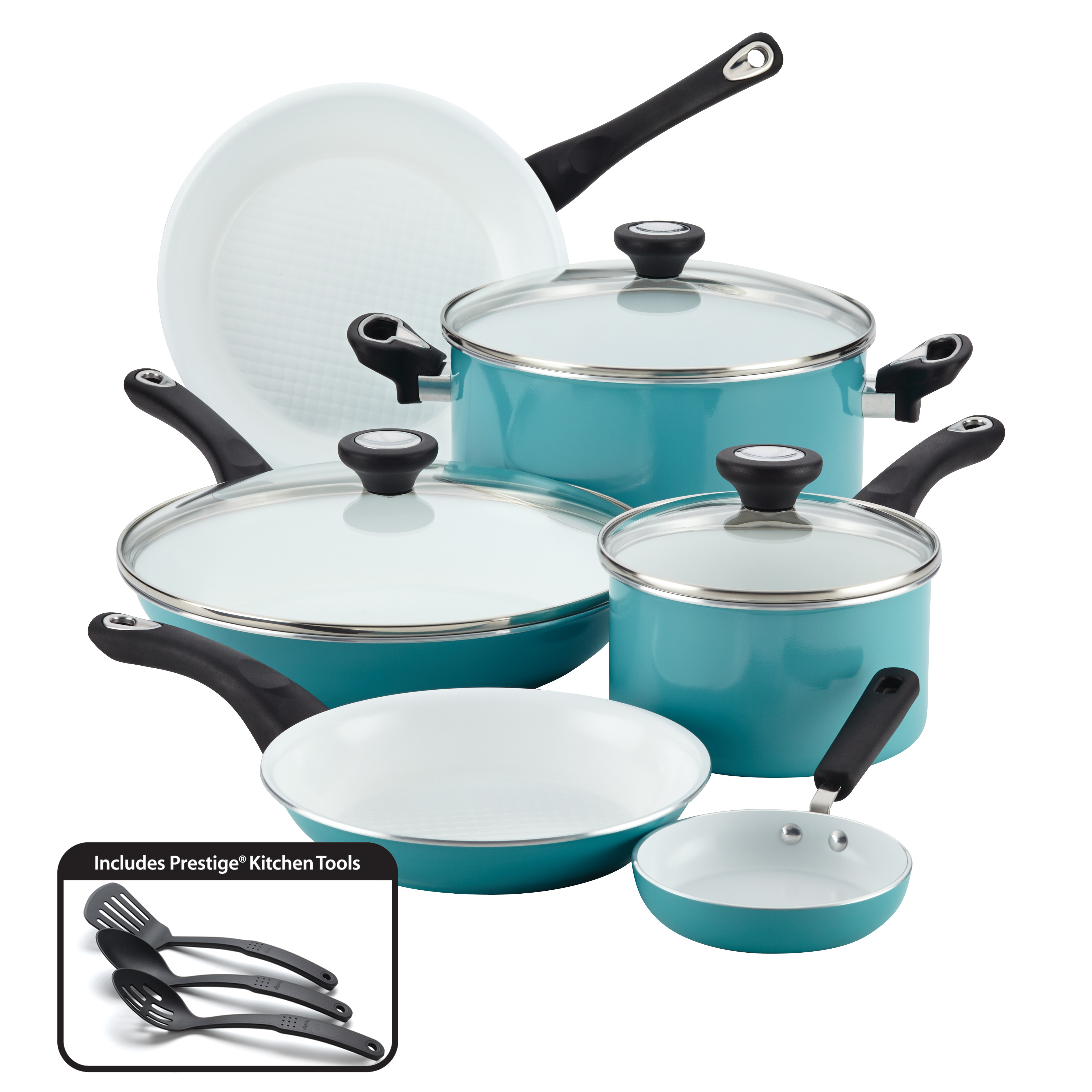 Farberware PURECOOK&#8482; 12 pc. Ceramic Nonstick Cookware Set - Aqua