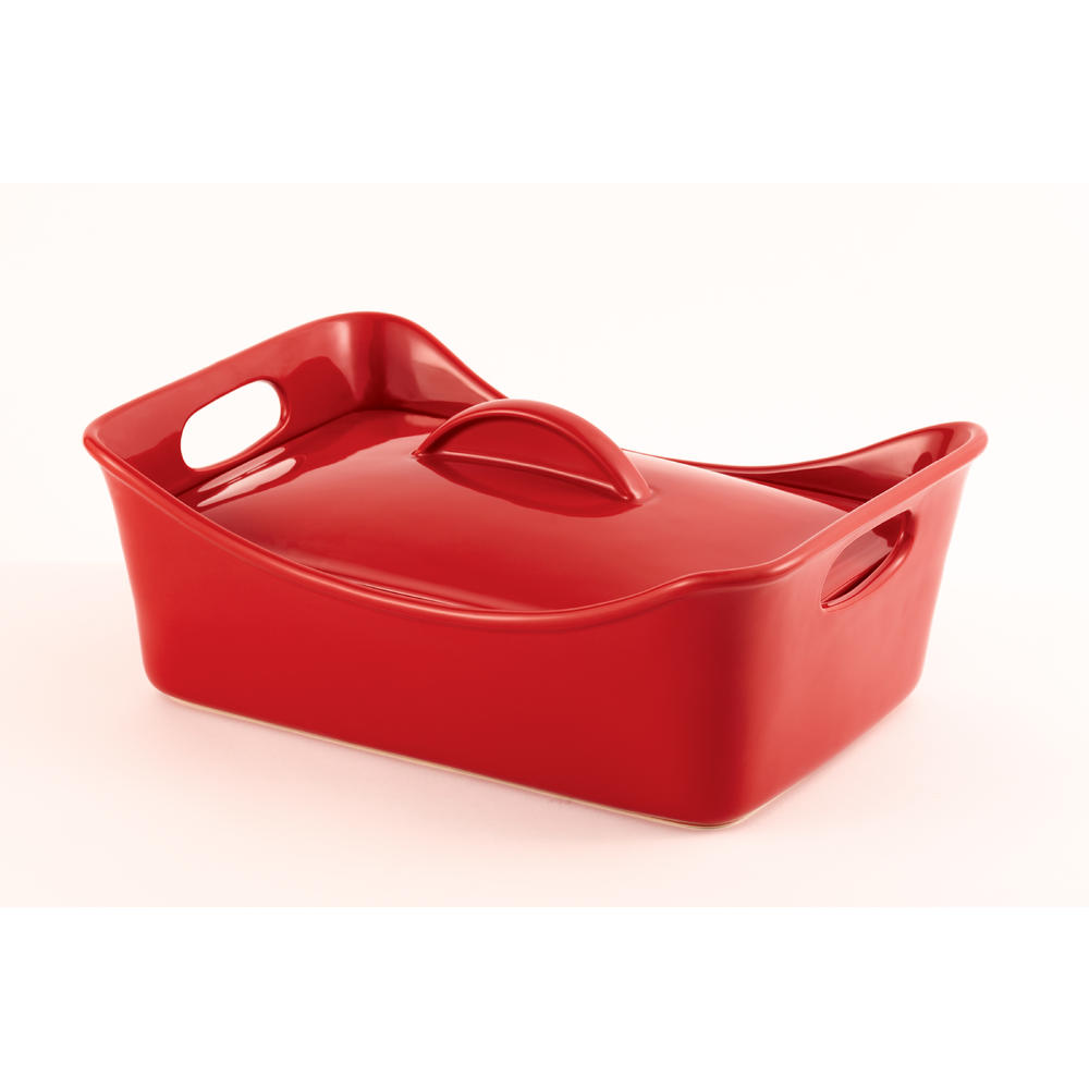Rachael Ray Stoneware 3-1/2-Quart Rectangular Covered Casserole ...
