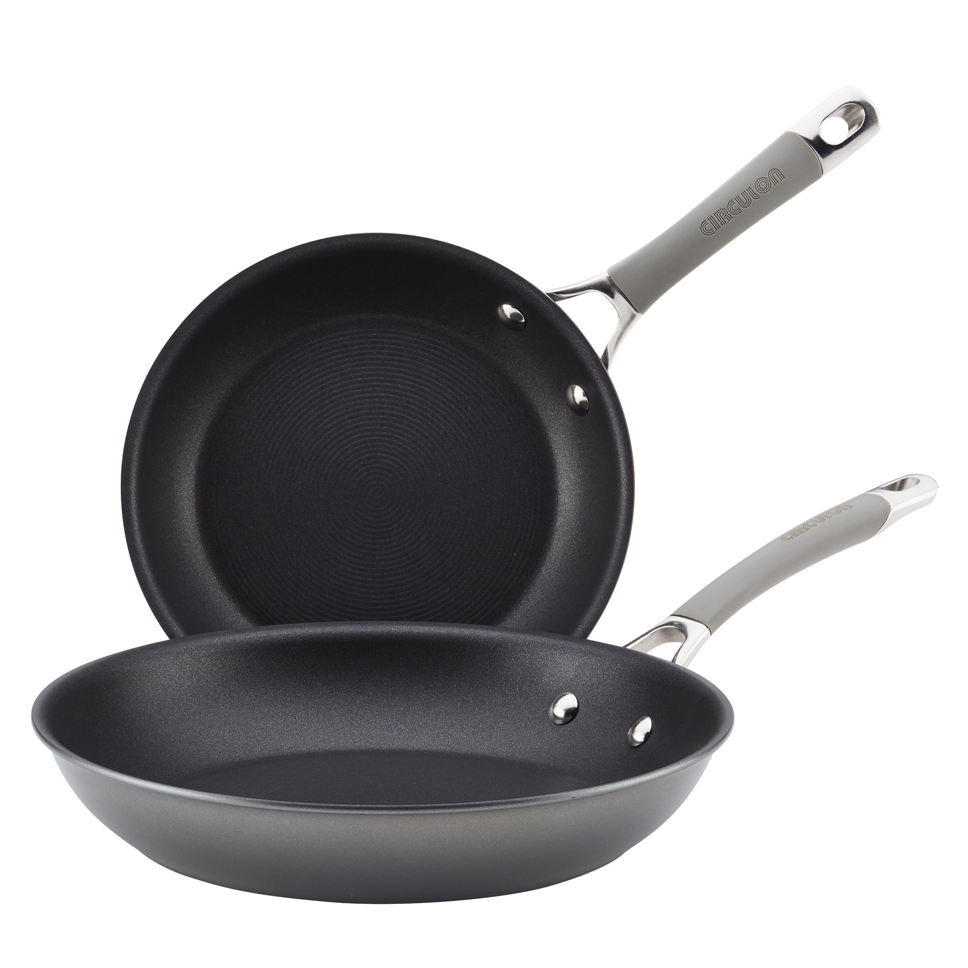 Circulon 2pk Hard Anodized Fry Pan Set top chef home Gray professional 400 deg eBay