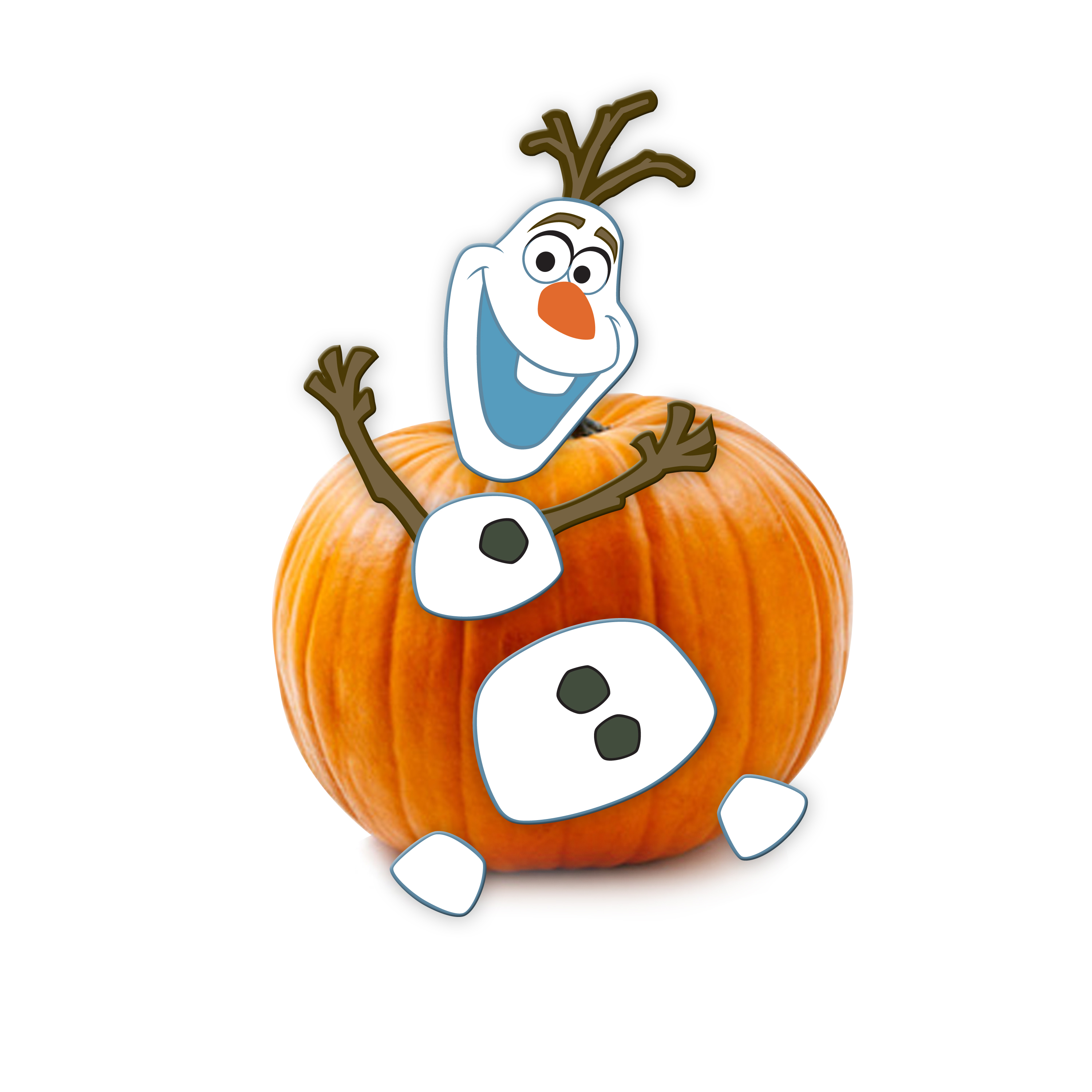 Disney Olaf Halloween Wood Pumpkin Push-In 15 in