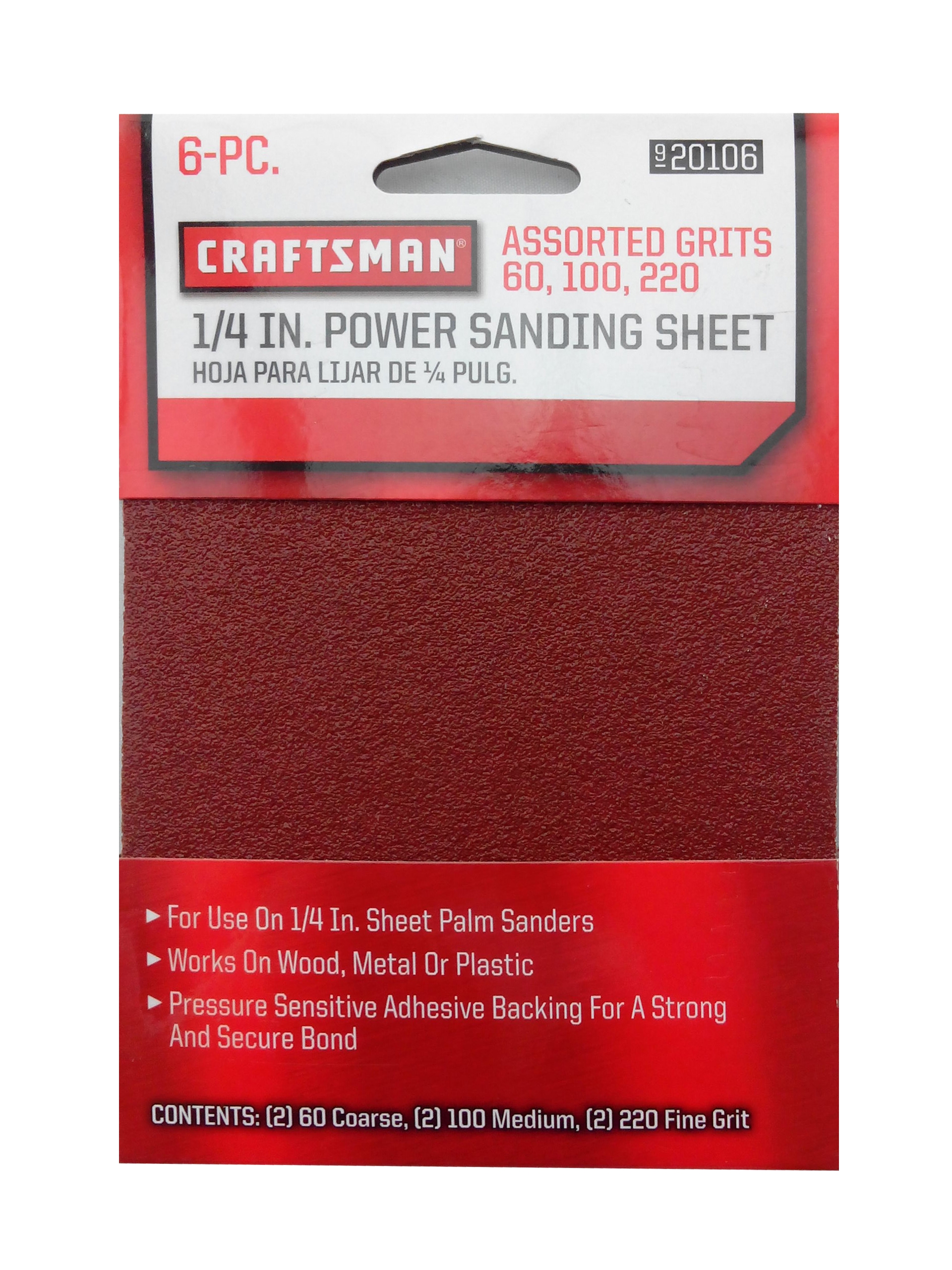 Craftsman 1/4 In. Power Sanding Sheet - Assortment Craftsman 1/4 In. Power Sanding Sheet - Assortment