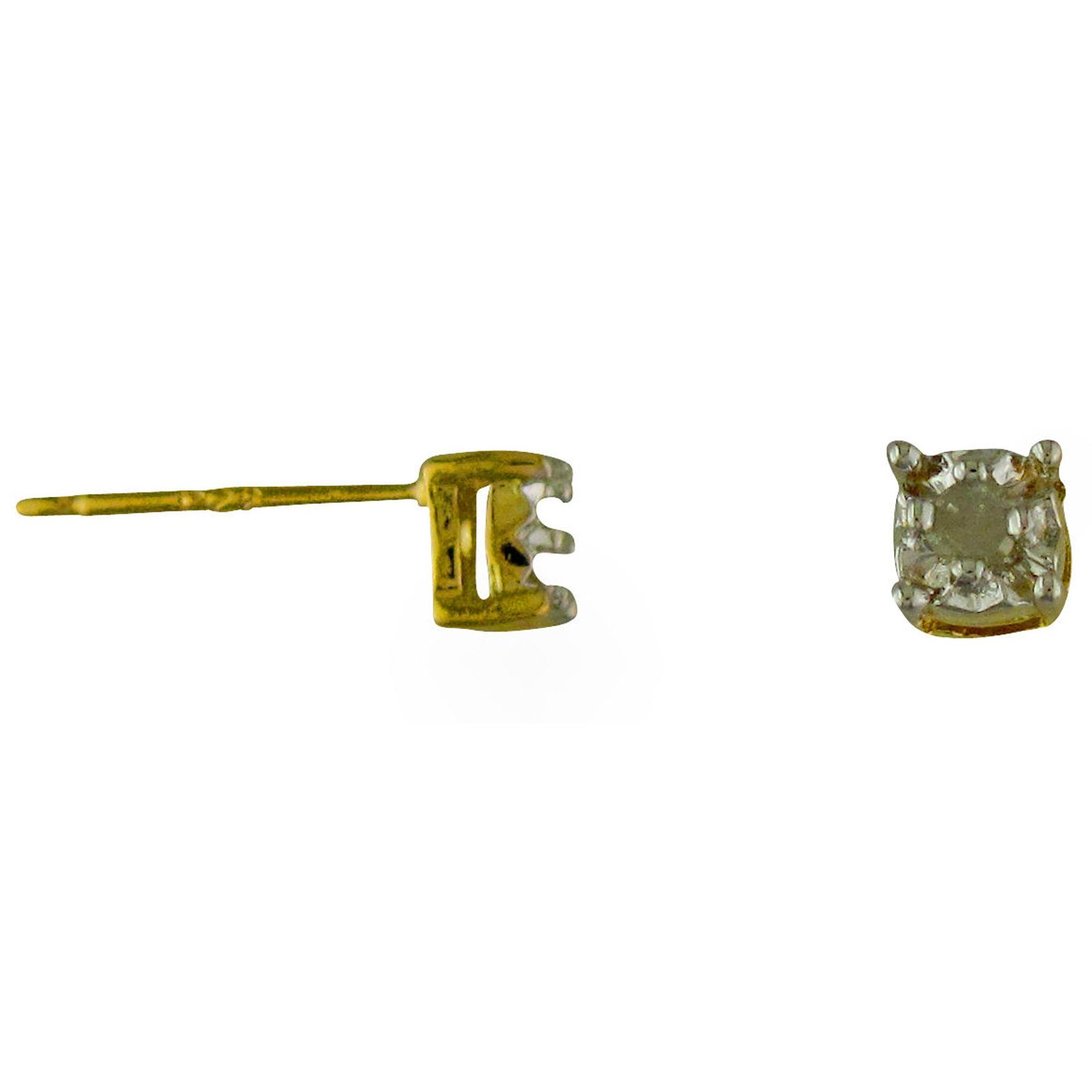 18kt Gold over Sterling Silver 1/10 cttw Diamond Earrings, White 18kt Gold over Sterling Silver 1/10 cttw Diamond Earrings, White