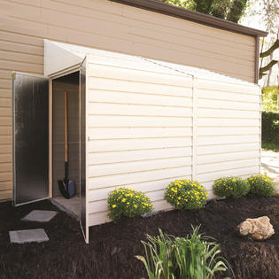 arrow yardsaver® steel storage shed - 4' x 7' - off-white