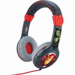 KIDdesigns ekids avengers kids adjustable headband, stereo sound, 3.5mm jack, volume limited headphones for school, home, travel