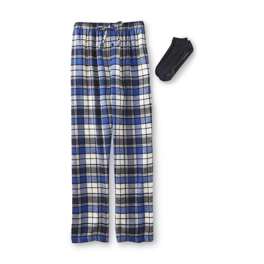 Joe Boxer Men's Pajama Pants & Slipper Socks - Plaid