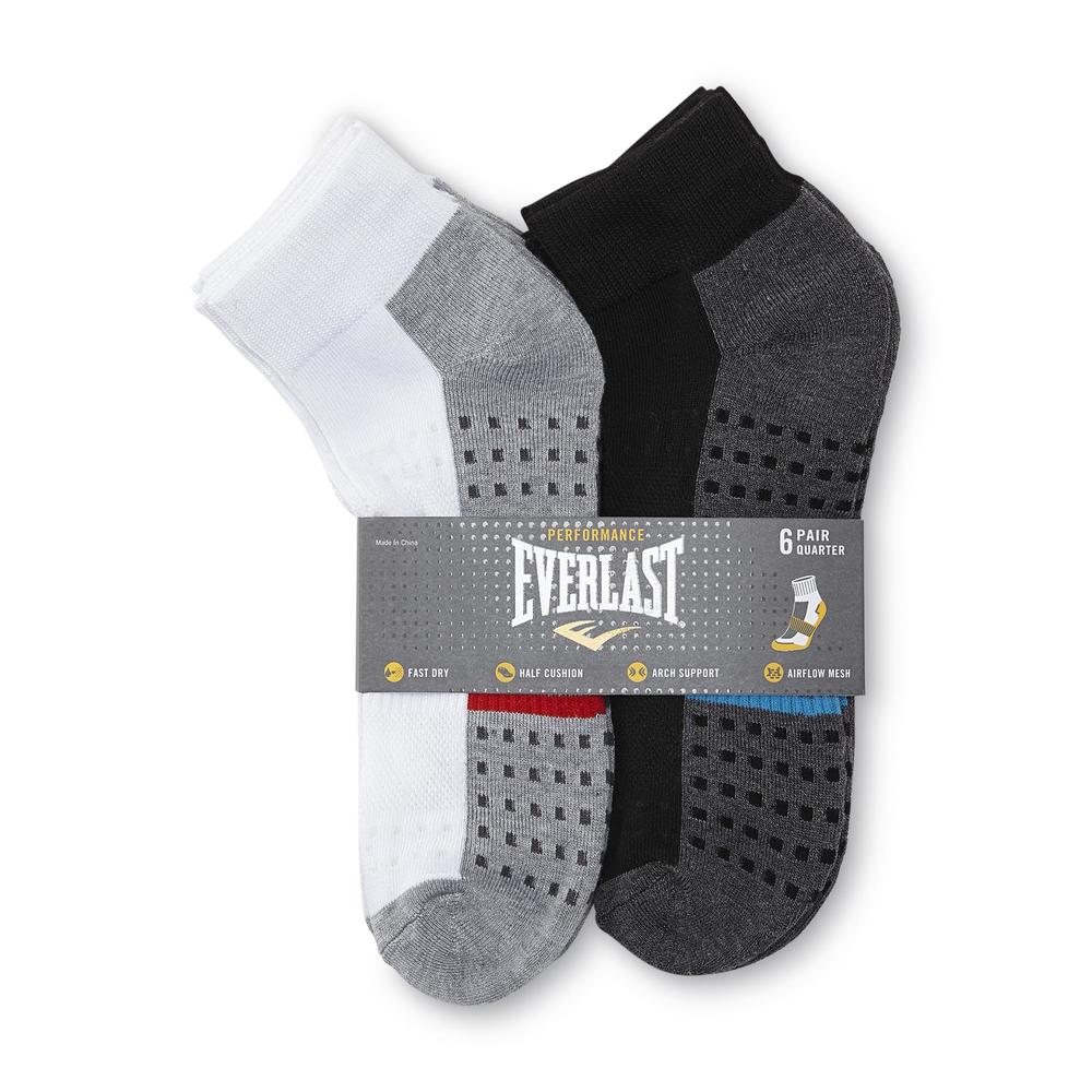Everlast&reg; Men's 6-Pairs Quarter Crew Performance Socks