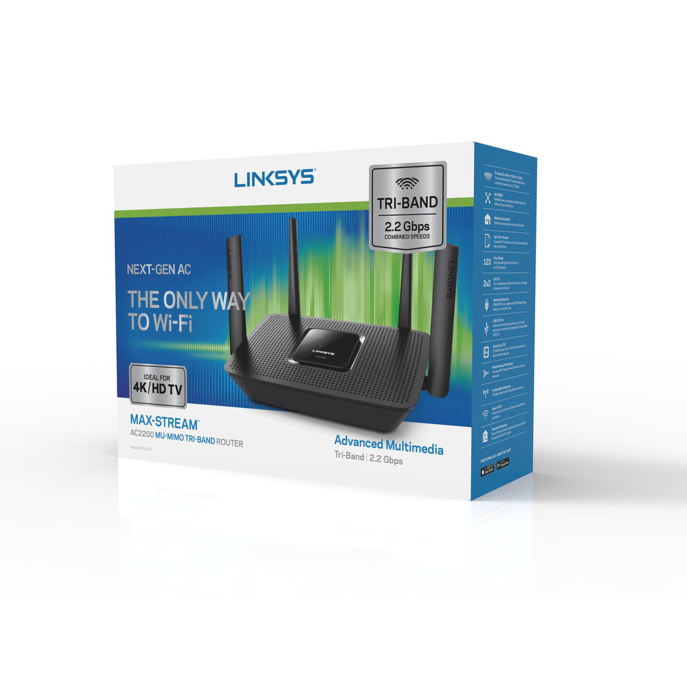 Linksys EA8300 Max-Stream AC2200 Tri-Band Router ()