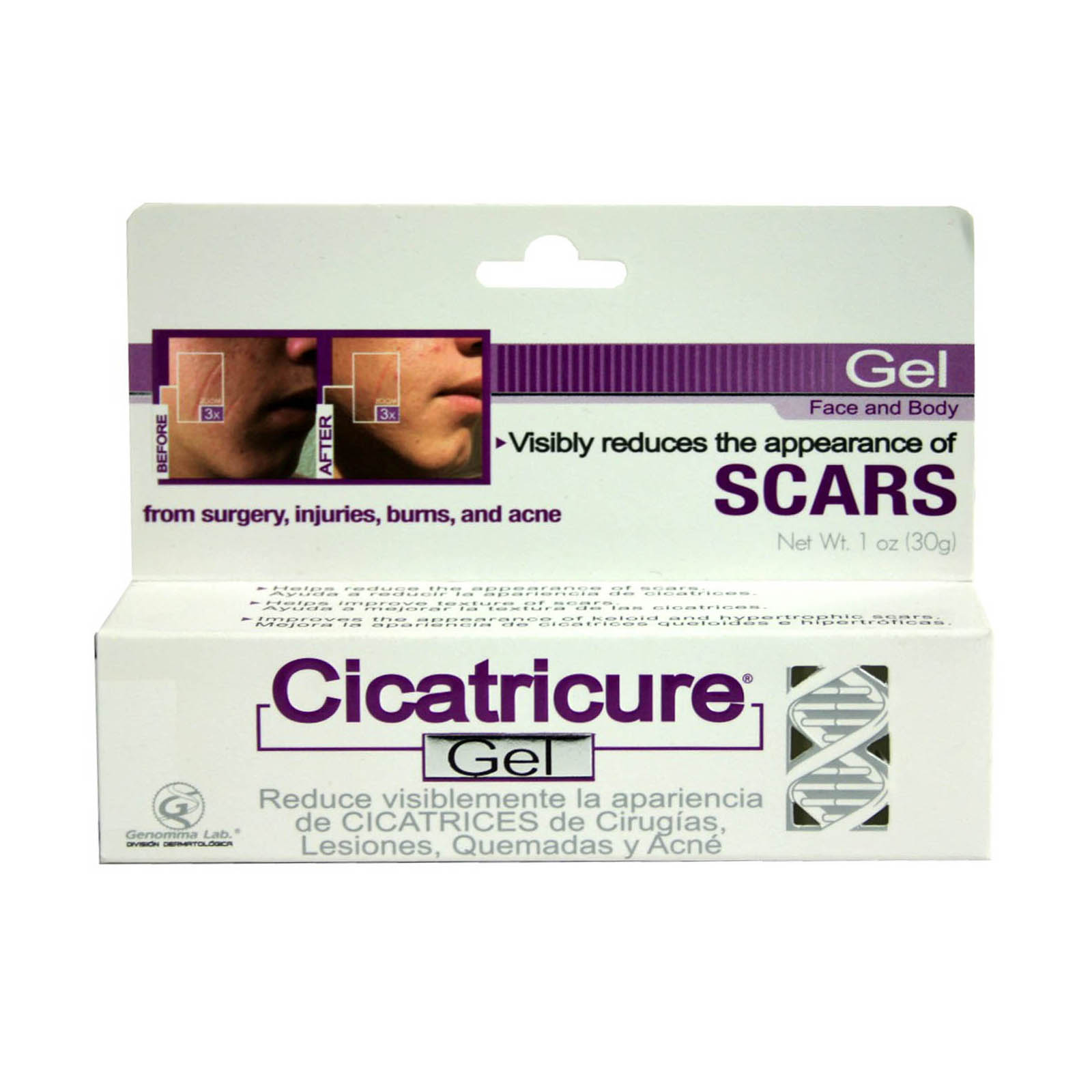 Cicatricure Scar Diminishing Gel  Face and Body  1 oz (30 g