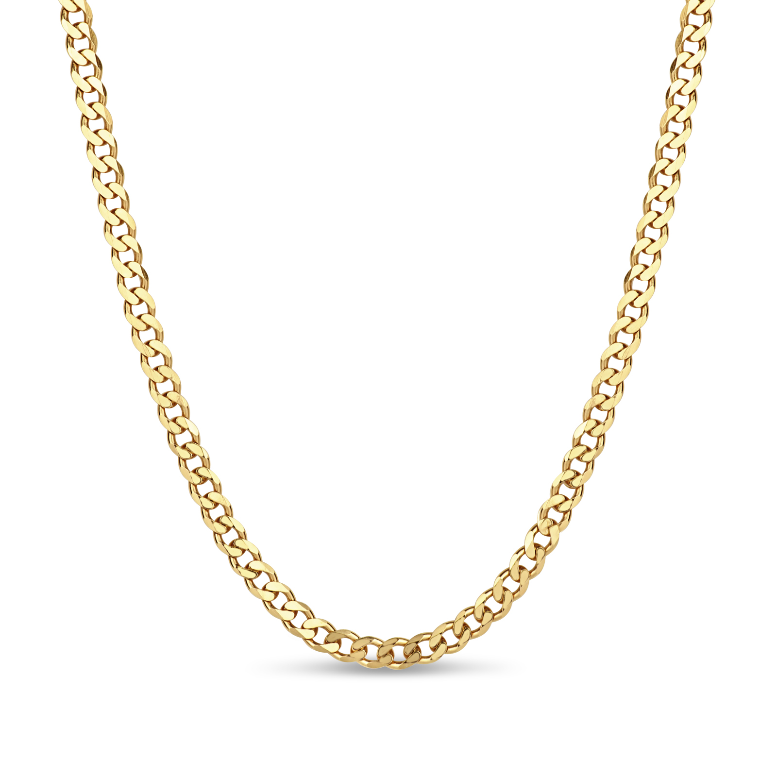 Gold over Sterling Silver Curb 30 Inch Necklace