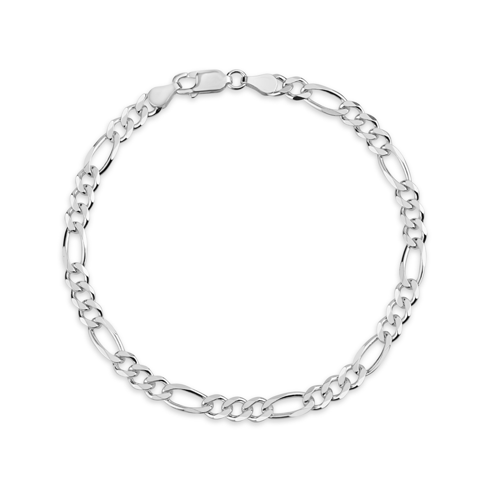 Sterling Silver Figaro 8 Inch Bracelet