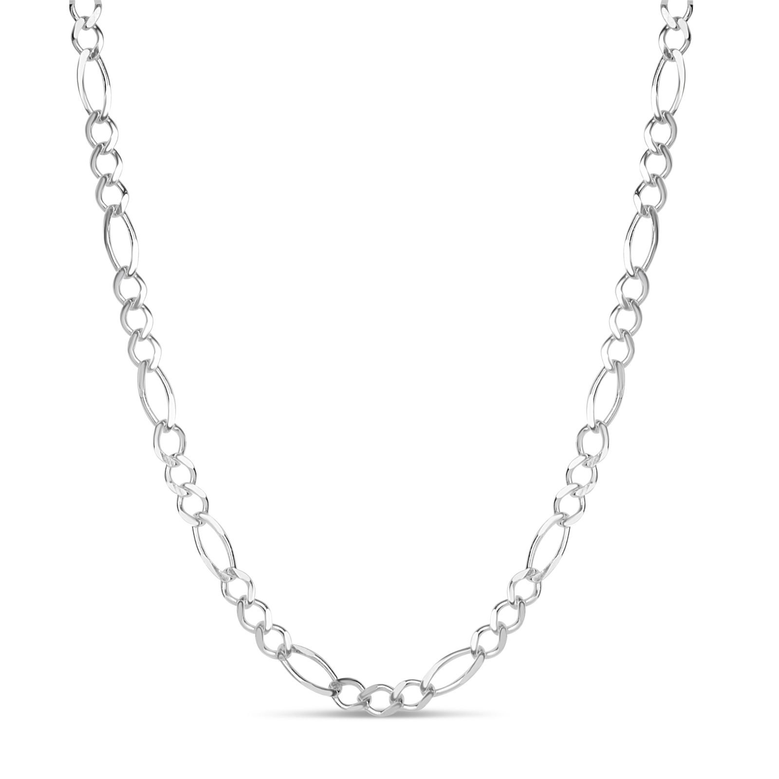 Sterling Silver Figaro 24 Inch Necklace