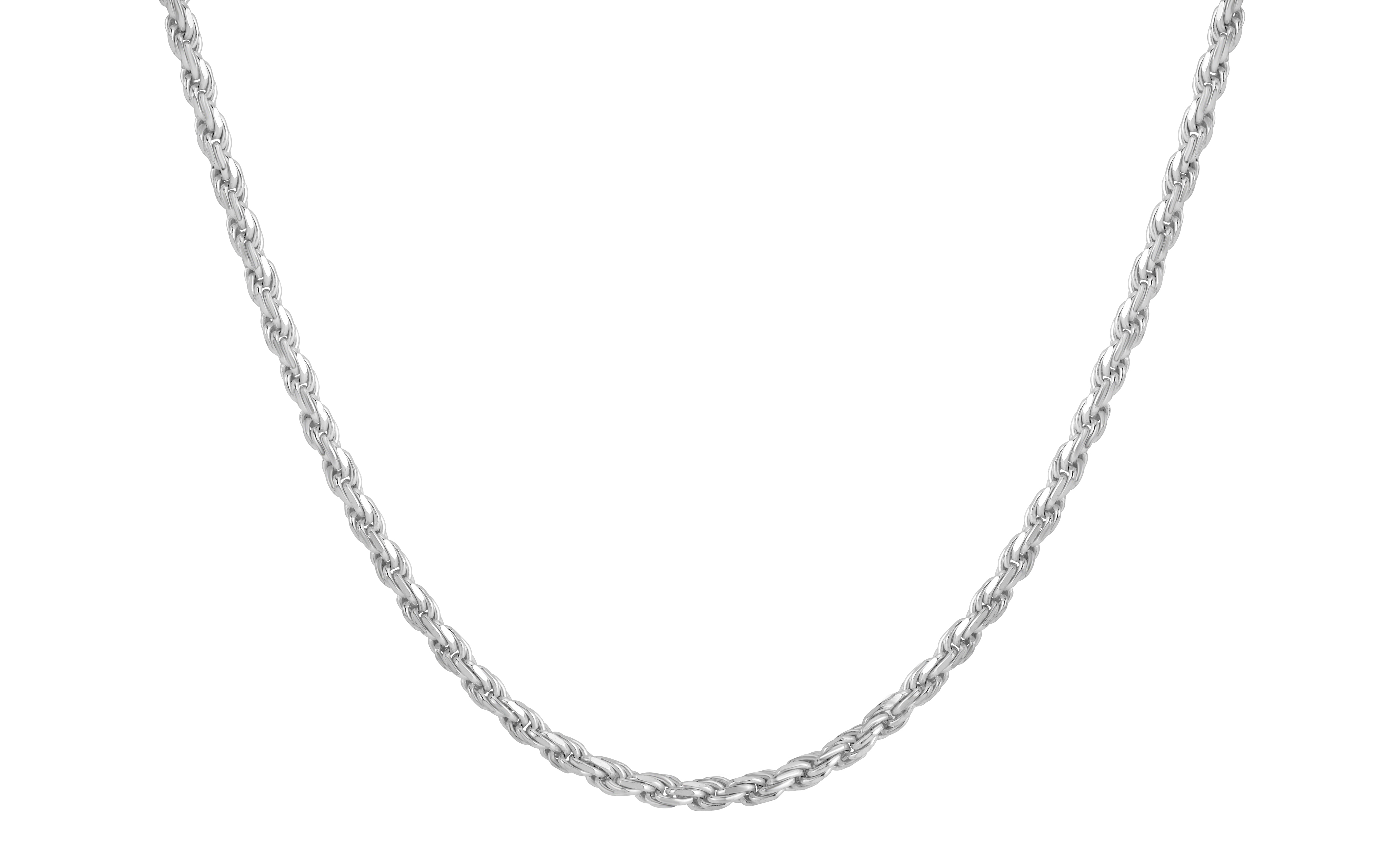 Stelring Silver Diamond Cut Rope 22 Inch Necklace